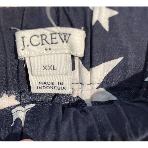 J.Crew XXL Star Print Cotton Sleep Shorts Navy Blue & White 100% Cotton - Picture 5 of 10